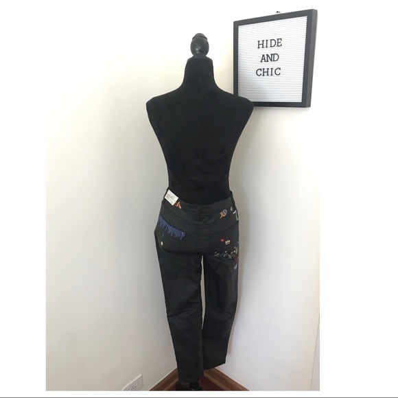 TOPSHOP SCRIBBLE COATED SKINNY JEANS - Picture 6 of 8